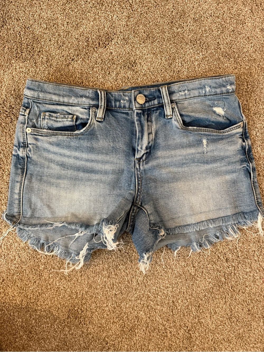 Blank NYC Light Wash Distressed Denim Cutoff Shorts